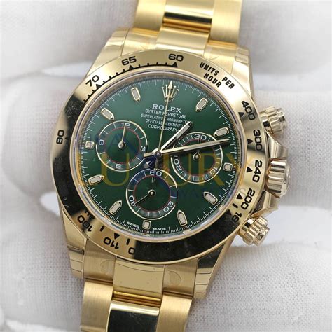 rolex green yellow gold|Rolex 18k yellow gold crowns.